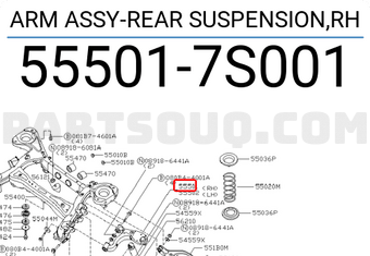 Nissan 555017S001 ARM ASSY-REAR SUSPENSION,RH