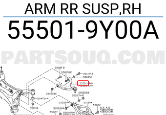 Nissan 555019Y00A ARM RR SUSP,RH