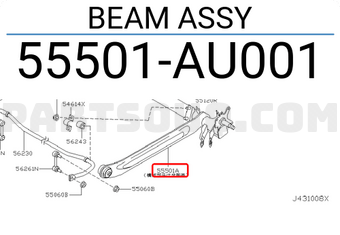 Nissan 55501AU001 BEAM ASSY