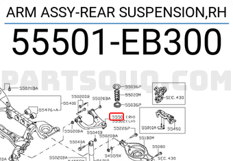 Nissan 55501EB300 ARM ASSY-REAR SUSPENSION,RH