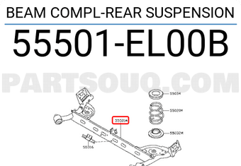 Nissan 55501EL00B BEAM COMPL-REAR SUSPENSION
