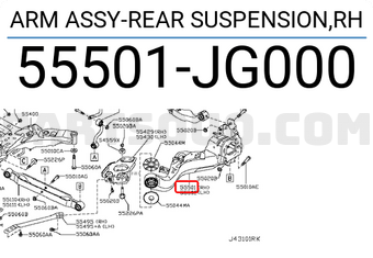 Nissan 55501JG000 ARM ASSY-REAR SUSPENSION,RH