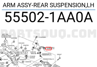 Nissan 555021AA0A ARM ASSY-REAR SUSPENSION,LH