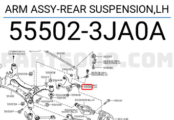 Nissan 555023JA0A ARM ASSY-REAR SUSPENSION,LH