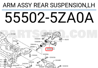 Nissan 555025ZA0A ARM ASSY REAR SUSPENSION,LH