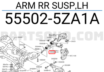 Nissan 555025ZA1A ARM RR SUSP,LH