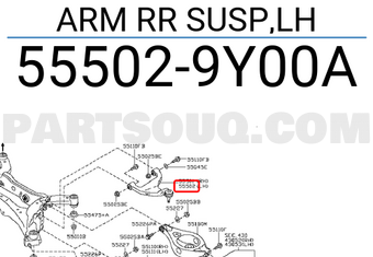 Nissan 555029Y00A ARM RR SUSP,LH