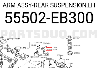 Nissan 55502EB300 ARM ASSY-REAR SUSPENSION,LH