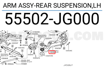 Nissan 55502JG000 ARM ASSY-REAR SUSPENSION,LH