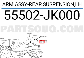 Nissan 55502JK000 ARM ASSY-REAR SUSPENSION,LH