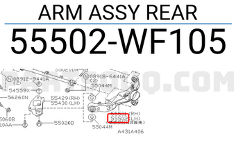 Nissan 55502WF105 ARM ASSY REAR