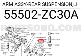 Nissan 55502ZC30A ARM ASSY-REAR SUSPENSION,LH
