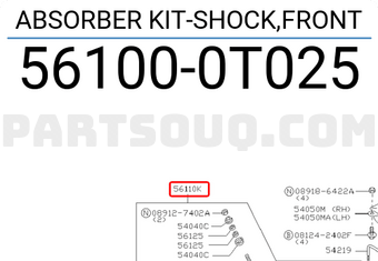 Nissan 561000T025 ABSORBER KIT-SHOCK,FRONT