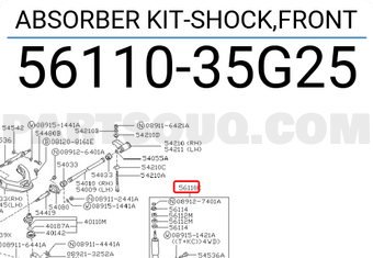 Nissan 5611035G25 ABSORBER KIT-SHOCK,FRONT