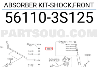 Nissan 561103S125 ABSORBER KIT-SHOCK,FRONT