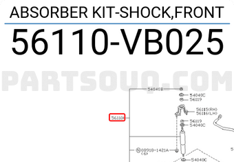 Nissan 56110VB025 ABSORBER KIT-SHOCK,FRONT