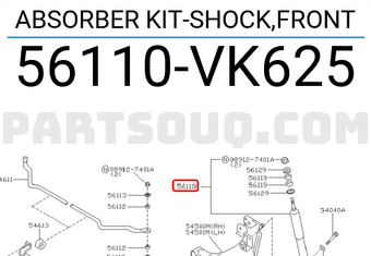 Nissan 56110VK625 ABSORBER KIT-SHOCK,FRONT