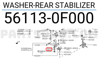 Nissan 561130F000 WASHER-REAR STABILIZER