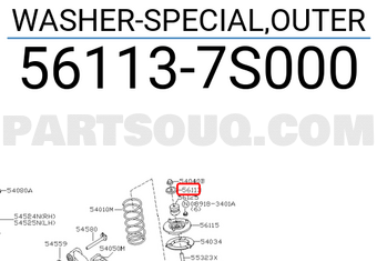 Nissan 561137S000 WASHER-SPECIAL,OUTER
