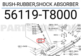 Nissan 56119T8000 BUSH-RUBBER,SHOCK ABSORBER