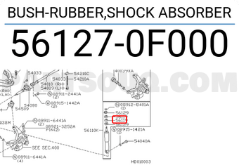 Nissan 561270F000 BUSH-RUBBER,SHOCK ABSORBER