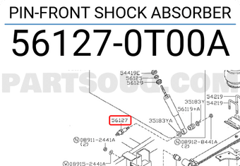 Nissan 561270T00A PIN-FRONT SHOCK ABSORBER