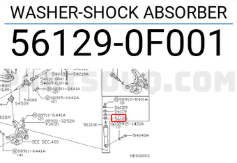 Nissan 561290F001 WASHER-SHOCK ABSORBER