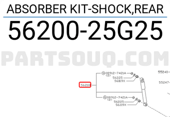 Nissan 5620025G25 ABSORBER KIT-SHOCK,REAR