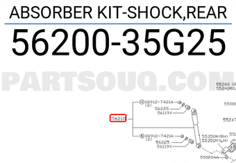 Nissan 5620035G25 ABSORBER KIT-SHOCK,REAR