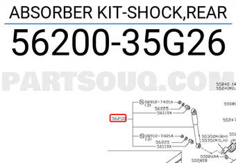Nissan 5620035G26 ABSORBER KIT-SHOCK,REAR