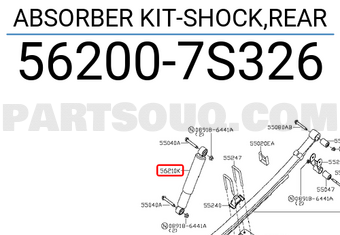 Nissan 562007S326 ABSORBER KIT-SHOCK,REAR