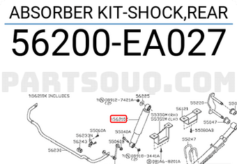 Nissan 56200EA027 ABSORBER KIT-SHOCK,REAR