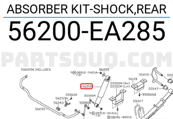 Nissan 56200EA285 ABSORBER KIT-SHOCK,REAR