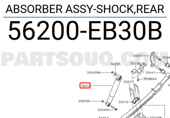 Nissan 56200EB30B ABSORBER ASSY-SHOCK,REAR