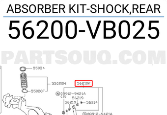 Nissan 56200VB025 ABSORBER KIT-SHOCK,REAR
