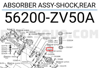 Nissan 56200ZV50A ABSORBER ASSY-SHOCK,REAR