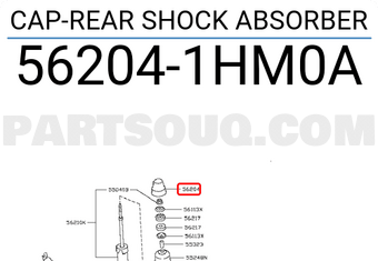 Nissan 562041HM0A CAP-REAR SHOCK ABSORBER