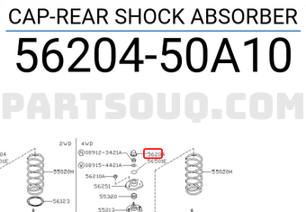 Nissan 5620450A10 CAP-REAR SHOCK ABSORBER