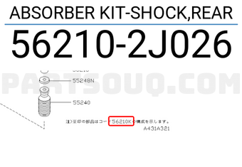 Nissan 562102J026 ABSORBER KIT-SHOCK,REAR