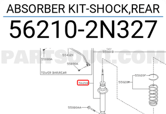 Nissan 562102N327 ABSORBER KIT-SHOCK,REAR