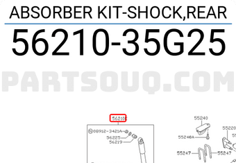 Nissan 5621035G25 ABSORBER KIT-SHOCK,REAR