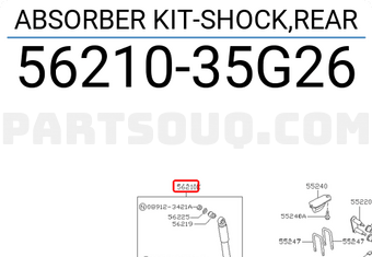 Nissan 5621035G26 ABSORBER KIT-SHOCK,REAR
