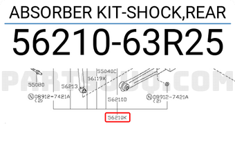 Nissan 5621063R25 ABSORBER KIT-SHOCK,REAR