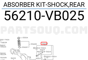Nissan 56210VB025 ABSORBER KIT-SHOCK,REAR