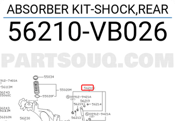 Nissan 56210VB026 ABSORBER KIT-SHOCK,REAR