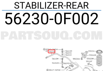 Nissan 562300F002 STABILIZER-REAR