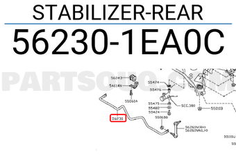 Nissan 562301EA0C STABILIZER-REAR