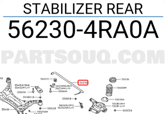 Nissan 562304RA0A STABILIZER REAR
