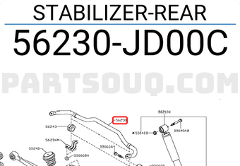 Nissan 56230JD00C STABILIZER-REAR
