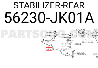 Nissan 56230JK01A STABILIZER-REAR